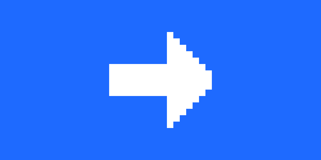 Retromod logo: a white pixel arrow pointing right on a blue background